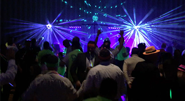 Wedding ceremony dance floor lighting